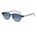 Blue translucent PC frame sunglasses with gradient lenses and visible metal core wire - Regular / Regular (Inc. 13% VAT) Blue Frame with Blue-Gray Lenses