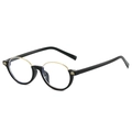 Lunettes de soleil ovales polarisées demi-cerclées rétro noir et or avec logo M - Standard / Monture noire standard verres transparents
