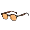 Vintage irregular polygon sunglasses with orange tinted lenses and tortoiseshell frame - Tortoiseshell Frame Orange Lens
