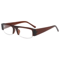 Fashionable semi-rimless sunglasses with dark brown translucent PC frames and a sleek design - Brown Frame Clear Lens