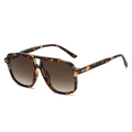 Classic tortoise shell aviator sunglasses with brown gradient lenses and gold T-logo - Regular / Standard (Incl. 13% VAT) Leopard Frame & Double Tea Lenses