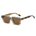 Square grey tea sunglasses with tortoiseshell temples and silver rivet accents - Regular / Regular (incl. 13% VAT) Bright Tea Frame, Tea Lenses, Floral Temple Tips