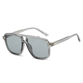 Aviator sunglasses with grey translucent frames and iconic gold T-shaped metal hinges - Regular / Standard (Incl. 13% VAT) Transparent Grey Frame & Grey Lenses