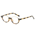 Lunettes de soleil ovales demi-cerclées en métal doré et acétate écaillé avec logo M - Standard / Régulier (TVA 13 % incluse) monture léopard avec verres transparents