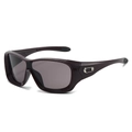 Sporty wrap-around sunglasses with deep purple frame and grey lenses in a sleek design - Regular / Burgundy Frame Brown Lens