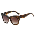 Fashionable tortoise shell square sunglasses with wide temples and brown gradient lenses - Regular / Standard (Incl. 13% VAT) Leopard Frame & Double Tea Lenses