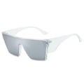 Sport cycling sunglasses with transparent frame and silver mirrored lenses - Regular / Transparent Frame Silver Mirror