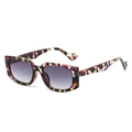 Square fashion sunglasses with colorful abstract pattern frame and purple gradient lenses - Regular / Purple Floral Frame Grey Lens