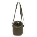 Bolso bandolera minimalista de lona con cordón en color verde oliva duradero - Verde