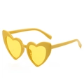 Occhiali da sole a cuore oversize alla moda in giallo brillante per donna - Montatura Gialla Lenti Gialle