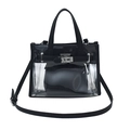 Borsa Kelly nera trasparente in PVC con pochette interna per uno stile moderno - Nero