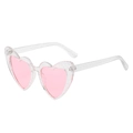 Occhiali da sole a cuore in glitter trasparente con eleganti lenti colorate rosa - Disponibile / Standard (incl. 13% IVA) C9 Montatura trasparente glitter e lenti rosa