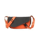 Bolso bandolera de moda en bloque de color naranja y gris con hebilla y correa ajustable - Naranja