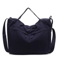 Navy blue nylon tote bag with adjustable shoulder strap and large capacity for daily commute - Blue