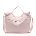 Light pink canvas tote bag with adjustable shoulder strap and zip pockets - Pink