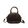 Bolso vintage marrón oscuro con herrajes dorados y correa ajustable extraíble - Marrón