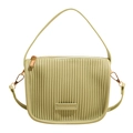 Borsa a secchiello verde salvia con design a pieghe e tracolla sottile regolabile - Verde