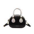 Bolso de mano vintage bicolor en negro y blanco con correa de hombro desmontable - Negro