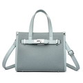 Borsa tote in pelle intrecciata azzurra con chiusura a scatto e tracolla rimovibile - Blu