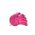 Borsa a conchiglia rosa metallizzato con catena dorata in variante crossbody - Rosa Rosso