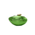 Emerald green crossbody bag with acrylic chain and mirror finish metallic coating - Green