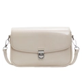Borsa a tracolla minimalista bianco crema con chiusura in metallo argento - Bianco Sporco