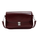 Borsa a tracolla bordeaux lucida con fibbia metallica argentata e stile minimale - Borgogna
