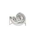Silver nautilus shell clutch bag with metallic chain and mirror-finish electroplating - Silver