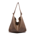 Borsa hobo marrone in pelle martellata con dettaglio nodo sulla tracolla moda - Sabbia