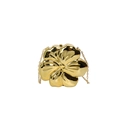Sac de soirée en forme de fleur dorée avec effet miroir et bandoulière chaîne - Or rose