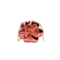 Pochette de soirée chic en forme de fleur en acrylique rouge orangé brillant avec chaîne - Rouge Pastèque