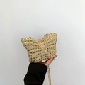 Funkelnde Schmetterling Clutch in Champagner-Gold mit Pailletten und feiner goldener Kette - Gold