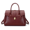 Grand sac cabas bordeaux rétro avec finitions dorées et texture cuir élégante - Bordeaux / Sac Unique