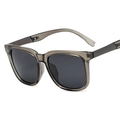 Polarized oversized sunglasses for men with grey translucent frames and dark black lenses - Translucent Grey Frame Grey Lens