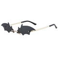 Randloze vleermuis zonnebril met zwarte glazen en elegante goudkleurige montuur - Gouden Frame Grijze Lens