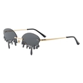 Lunettes de soleil tendance en forme de larmes avec monture dorée et verres noirs - Monture Dorée Verres Gris