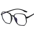 Montatura per occhiali oversize nera in TR90 in stile minimalista per l'uso quotidiano - Nero Lucido
