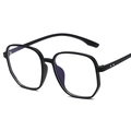 Montatura occhiali geometrica oversize in TR90 nero opaco con eleganti rivetti in metallo - Nero Opaco