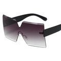 Gafas de sol cuadradas sin montura con lentes degradadas moradas y patillas negras - Gris degradado