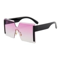 Lunettes de soleil carrées sans monture avec verres dégradés rose-violet et branches noires - Bord Noir Rose Dégradé (C4)