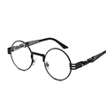 Occhiali da sole steampunk rétro con montatura in metallo nero e aste a molla - Montatura Nera Lente Trasparente