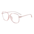 Montatura per occhiali quadrata in TR90 rosa trasparente leggero con lenti anti-luce blu - Rosa trasparente