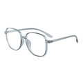 Occhiali quadrati in TR90 azzurro con finitura trasparente e filtro luce blu - Blu Nebbia
