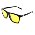 Classic black square frame sunglasses with yellow polarized night vision lenses - Black Frame Black Leg Night Vision Yellow Lens