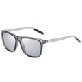 Square polarized sunglasses with translucent grey frame and silver mirrored lenses - Transparent Grey Frame Silver Leg Photochromic
