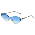 Modische randlose Schmetterling-Sonnenbrille mit blauem Verlauf und goldenem Metallgestell - Silberner Rahmen Blauer Verlauf