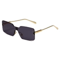 Rahmenlose quadratische Sonnenbrille mit grauen Gläsern und goldenen Metallbügeln - Goldener Rahmen Graue Gläser