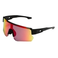 UV-protective sports cycling sunglasses with red gradient reflective lenses and full frame - Black Frame Purple Mirror Lens