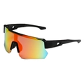 UV protection cycling sunglasses with colorful gradient lens and black frame - Black Frame Red Mirrored Lens