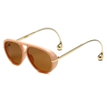 Gafas de sol aviador rosas con patillas doradas y colgantes de gota de agua únicos - Fideos De Arroz Champán